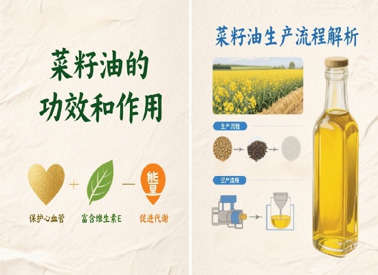 菜籽油的功效和作用有哪些？菜籽油生產(chǎn)流程解析