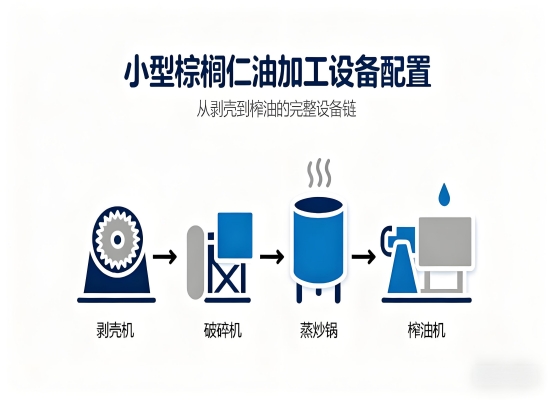 投資一個(gè)小型棕櫚仁油加工廠需要配置什么設(shè)備？