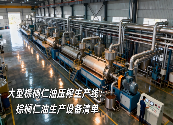 大型棕櫚仁油壓榨生產(chǎn)線：棕櫚仁油生產(chǎn)設(shè)備清單